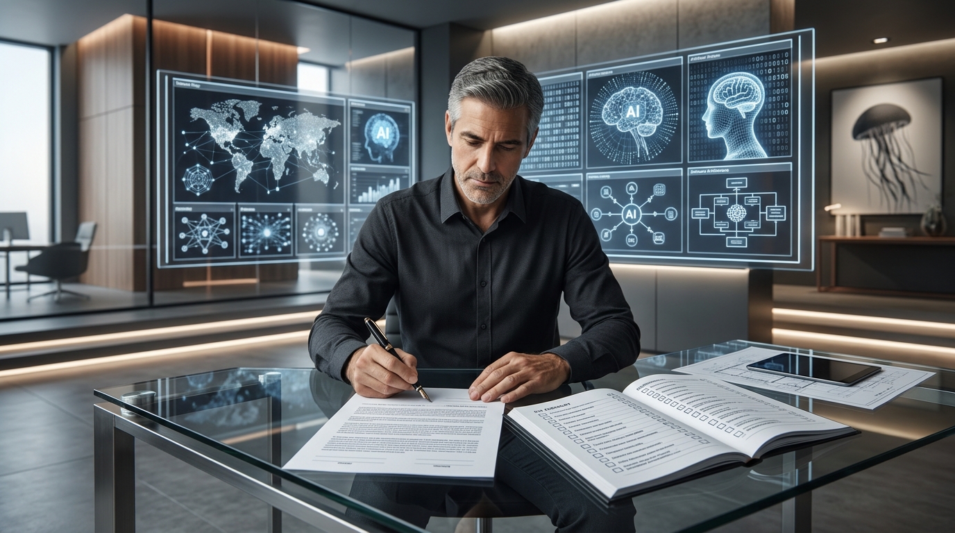 Hire AI Development Company: A CTO's Pre-Signing Checklist editorial illustration